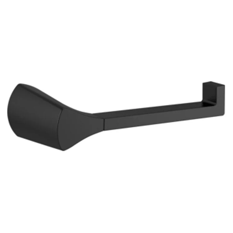 Toilet Paper Holder Zura 1 Post Open Ended Matte Black Metal 7-7/8 Inch 3-1/4 Inch Wall Mount