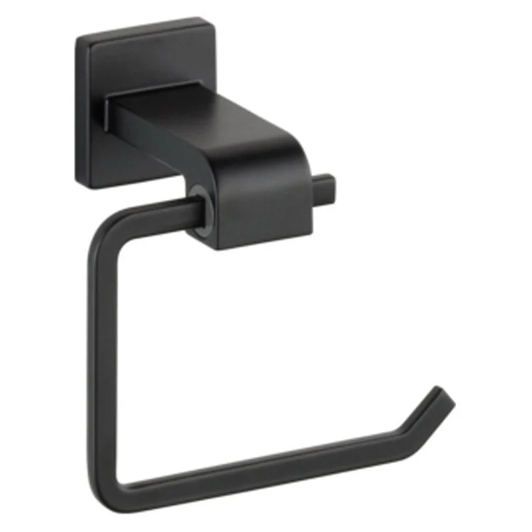 Toilet Paper Holder Ara 1 Post Open Ended Matte Black Metal 6-1/4 Inch 3-1/2 Inch Wall Mount