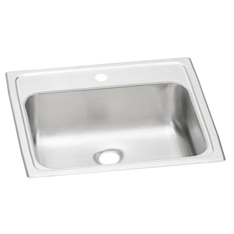 Celebrity 19" Single Bowl Stainless Steel Drop-In Bathroom Sink with 1 Hole