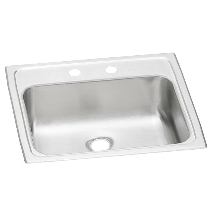 Celebrity 19" Single Bowl Stainless Steel Drop-In Bathroom Sink with 2 Holes