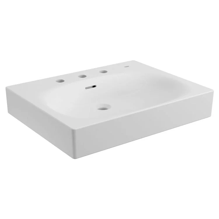 Lavatory Sink Eurocube Wall Hung 8CC 24 Inch 8 Inch Spread Rectangular ADA Alpine White