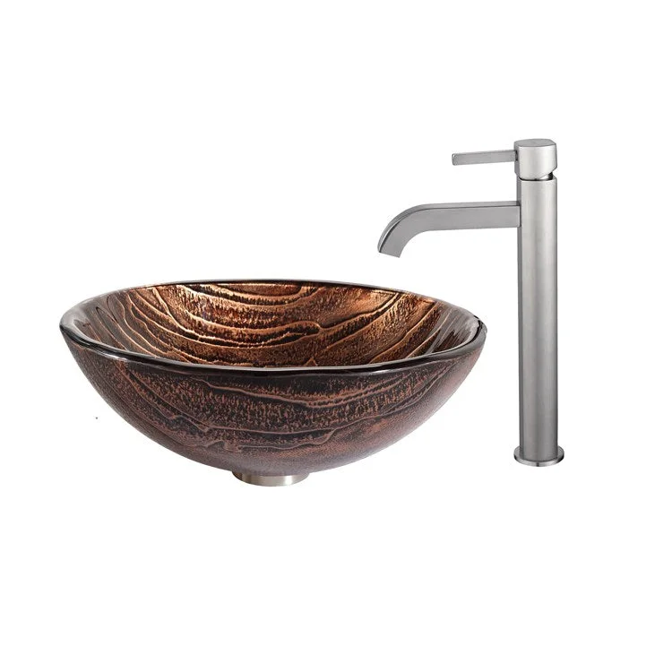 Gaia Glass Vessel Sink with Ramus Faucet