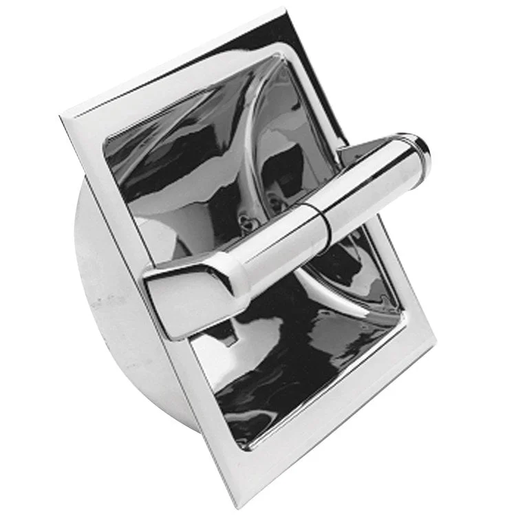 Toilet Paper Holder Seaport Recessed White Brass 6-3/8 Inch 1-5/8 Inch Wall