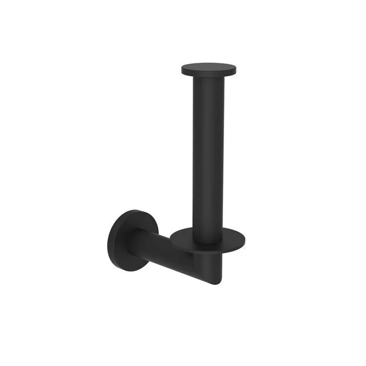 Toilet Paper Holder Priya Open Roller Flat Black Brass 6-1/7 Inch 3 Inch Wall Mount