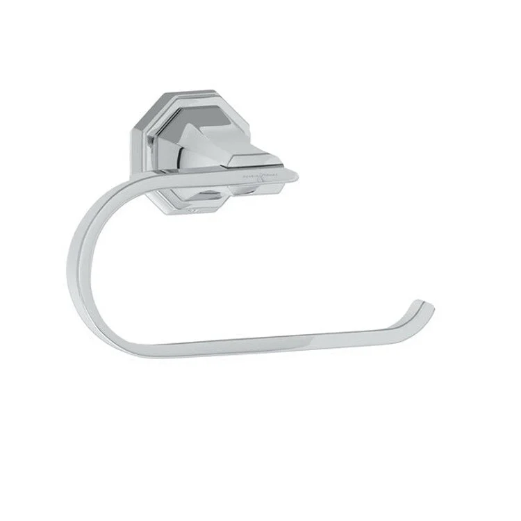 Toilet Paper Holder Deco Polished Chrome Brass 6.375 Inch 3 Inch Wall Mount