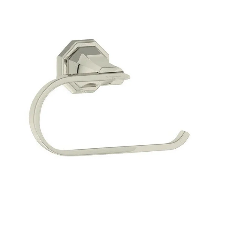 Toilet Paper Holder Deco Polished Nickel Brass 6.375 Inch 3 Inch Wall Mount