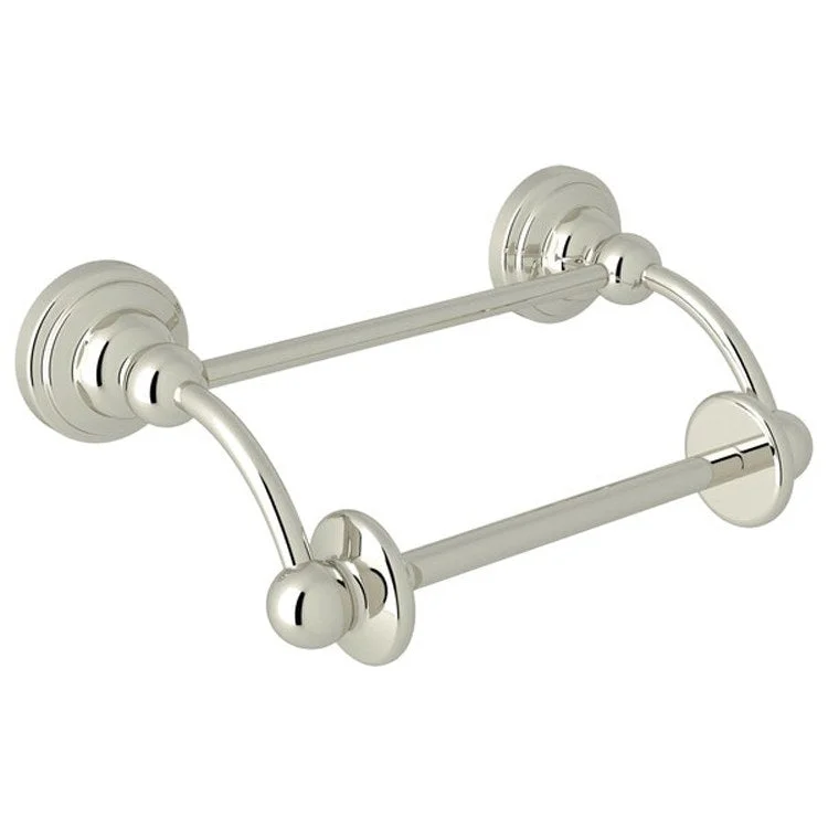 Toilet Paper Holder Edwardian Swing/Lift Arm Polished Nickel Brass 6.25 Inch 4 Inch Wall Mount