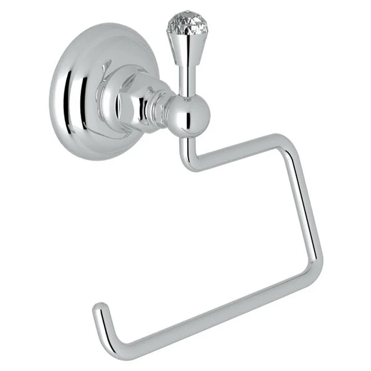 Toilet Paper Holder Swarovski Crystal Open Polished Chrome Brass 3-9/16 Inch Wall Mount