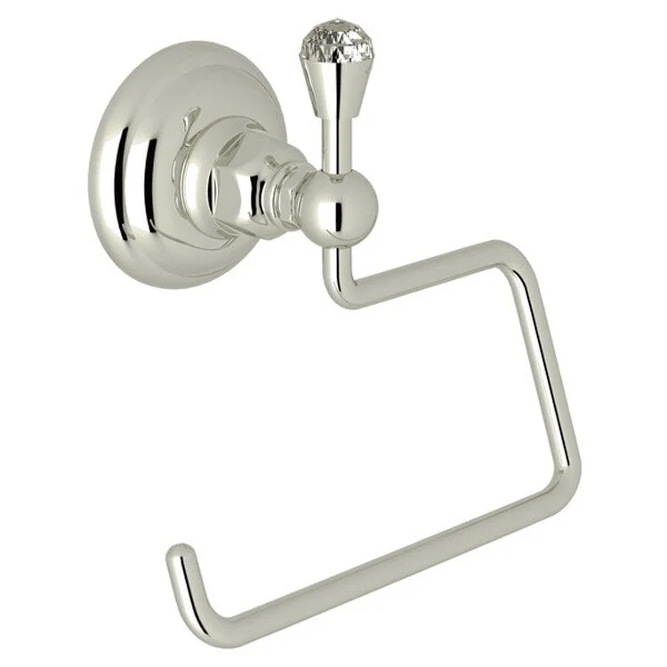 Toilet Paper Holder Swarovski Crystal Open Polished Nickel Brass 3-9/16 Inch Wall Mount