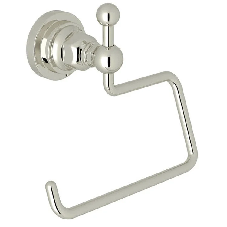 Toilet Paper Holder San Giovanni Open Polished Nickel Brass 3-9/16 Inch Wall Mount