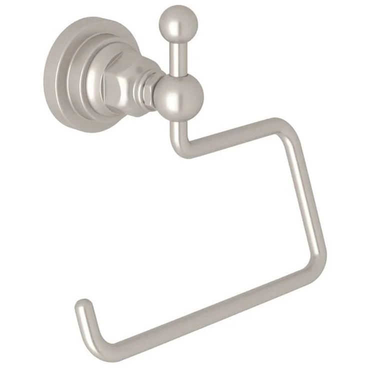 Toilet Paper Holder San Giovanni Open Satin Nickel Brass 3-9/16 Inch Wall Mount