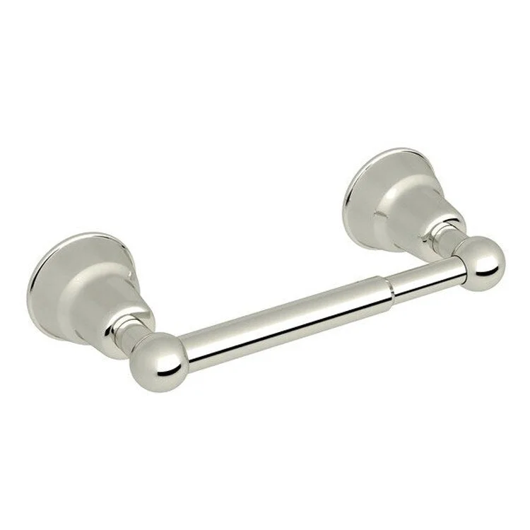 Toilet Paper Holder Spring Loaded Polished Nickel Metal 3-1/4 Inch Wall Mount