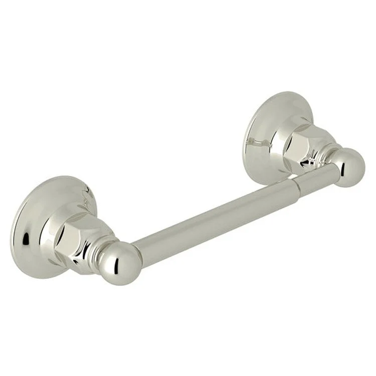 Toilet Paper Holder Single Spring Loaded Polished Nickel Metal 2-3/4 Inch Wall Mount