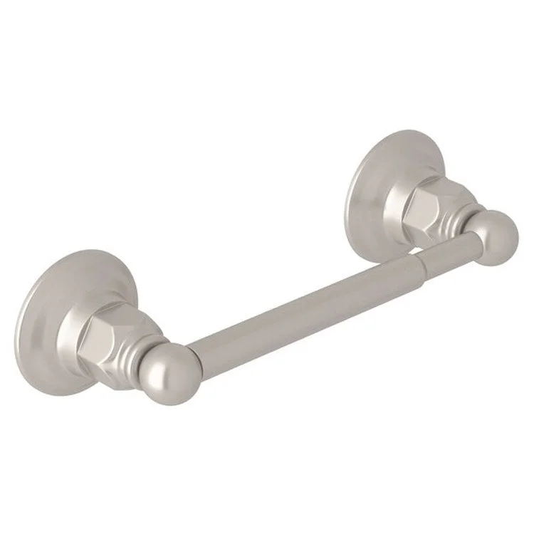 Toilet Paper Holder Single Spring Loaded Satin Nickel Metal 2-3/4 Inch Wall Mount