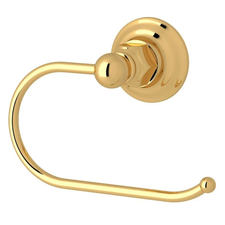 Toilet Paper Holder Unlacquered Brass Metal 3-1/4 Inch Wall Mount 6 Inch