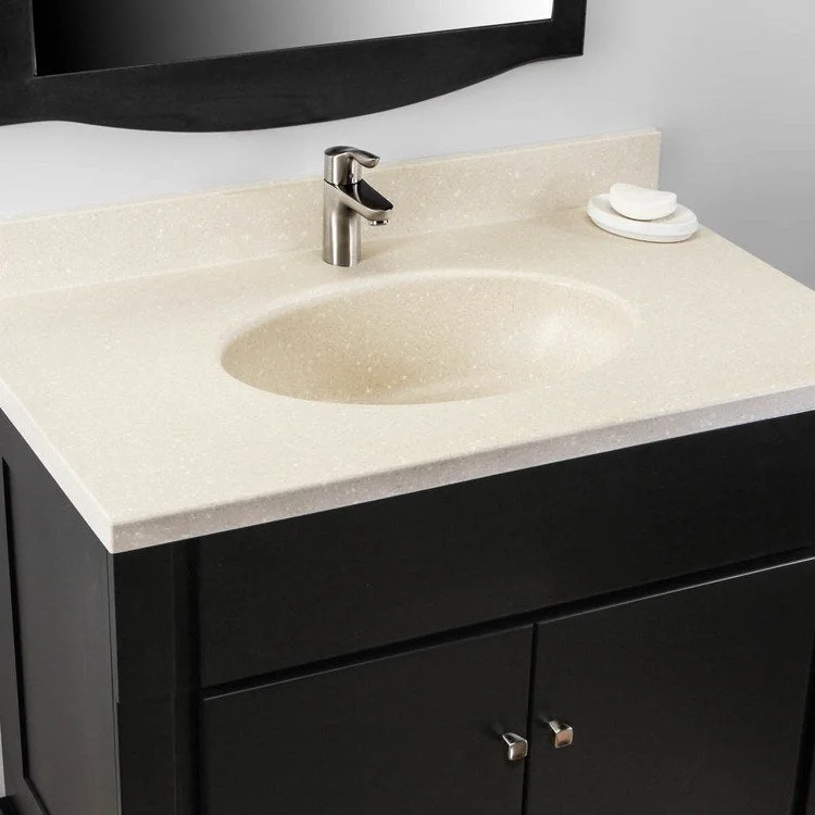 Vanity Top Chesapeake Single Bowl 37 x 22 Inch ADA Pebble Swanstone 1 Hole