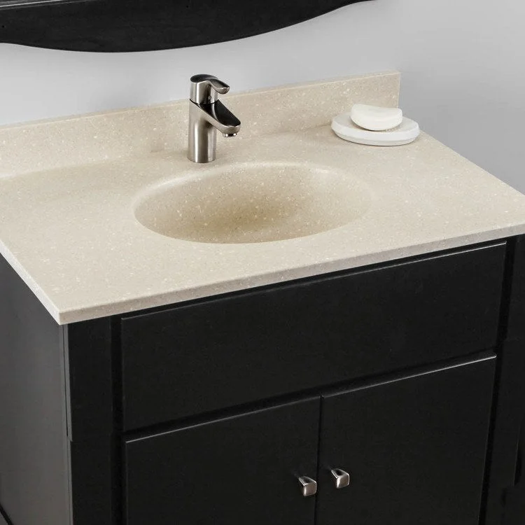 Vanity Top Ellipse Single Bowl 31 x 19 Inch ADA Pebble Swanstone 1 Hole