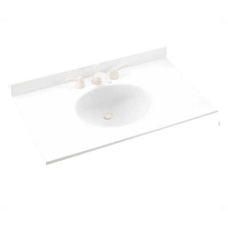 Vanity Top Ellipse Single Bowl 37 x 22 Inch ADA Tahiti Ivory Swanstone