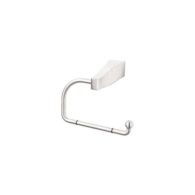 Aqua Open Post Toilet Paper Holder - Brushed Satin Nickel