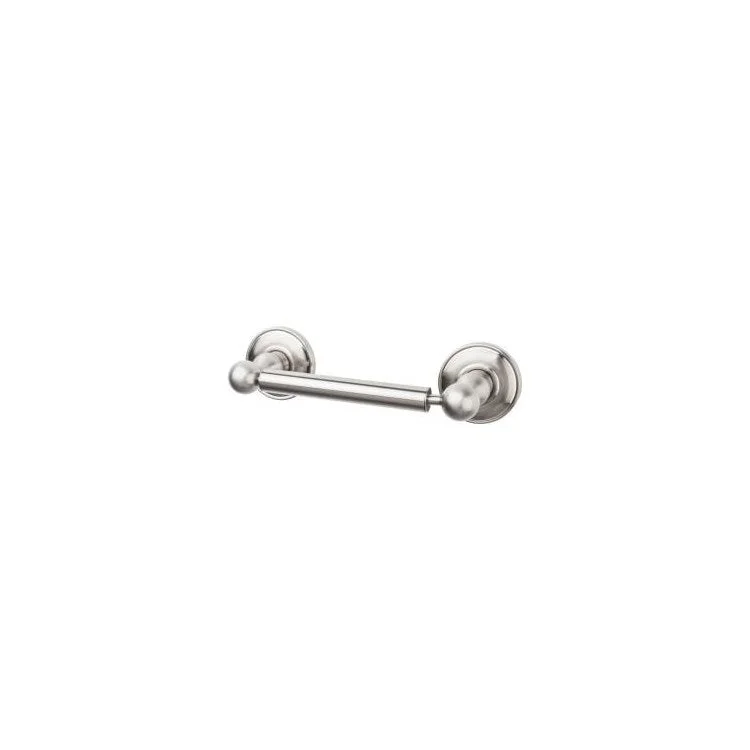 Edwardian Toilet Paper Holder with Plain Backplate - Brushed Satin Nickel