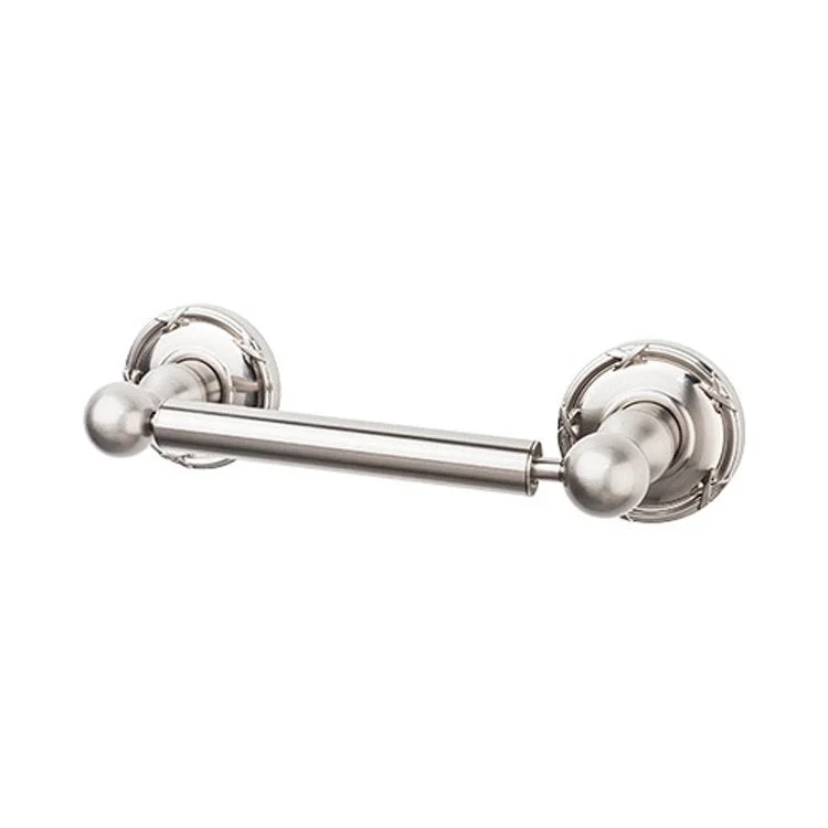 Toilet Paper Holder Edwardian Ribbon Backplate Brushed Satin Nickel Zinc Alloy 6-3/4 Inch 3-1/2 Inch Wall Mount