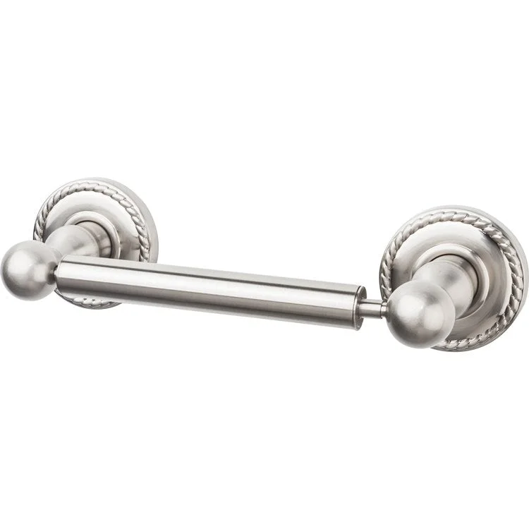 Toilet Paper Holder Edwardian Rope Backplate Brushed Satin Nickel Zinc Alloy 6-3/4 Inch 3-1/2 Inch Wall Mount