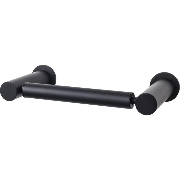 Toilet Paper Holder Hopewell Single Flat Black Zinc Alloy 6-3/4 Inch 3-5/8 Inch Wall Mount