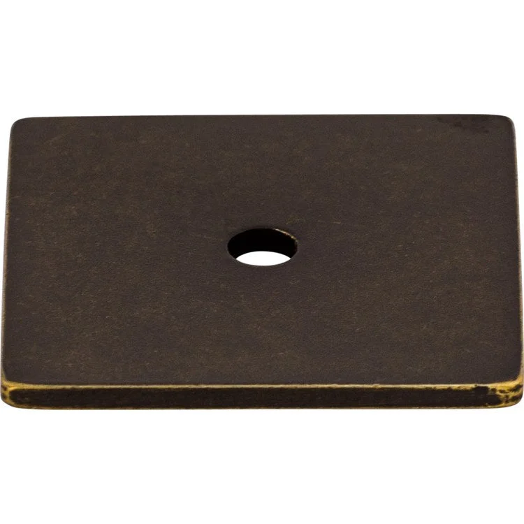 Knob Backplate Sanctuary Square German Bronze 1-1/4 Inch 1 Hole Zinc Alloy